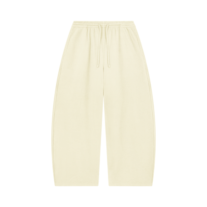 Unisex Waffle Barrel Leg Pants in mild apricot