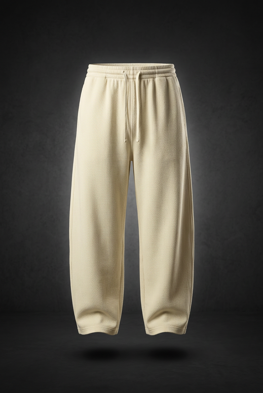 Unisex Waffle Barrel Leg Pants