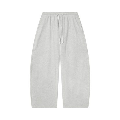 Unisex Waffle Barrel Leg Pants in oat gray