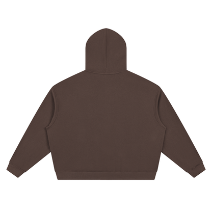 Unisex Waffle Boxy Full Zip Hoodie in coffee, alternate angle