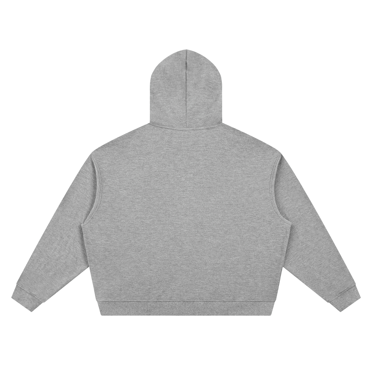 Unisex Waffle Boxy Full Zip Hoodie in flower gray, alternate angle