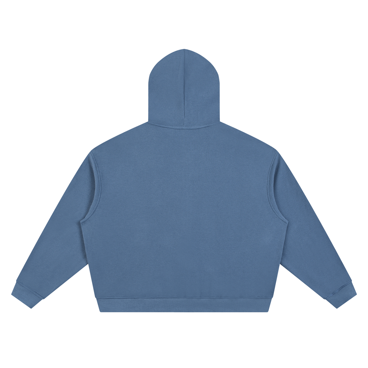 Unisex Waffle Boxy Full Zip Hoodie in jeans blue, alternate angle