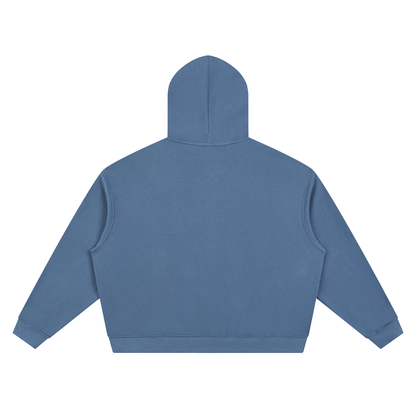 Unisex Waffle Boxy Full Zip Hoodie in jeans blue, alternate angle