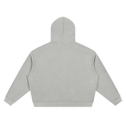 Unisex Waffle Boxy Full Zip Hoodie in light gray, alternate angle