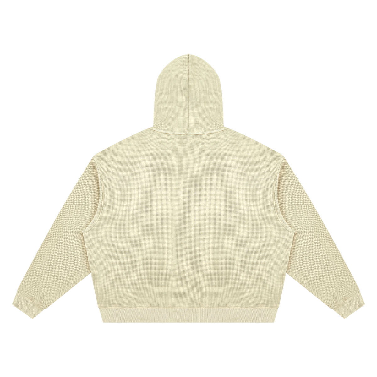 Unisex Waffle Boxy Hoodie in apricot, alternate angle