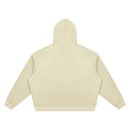 Unisex Waffle Boxy Hoodie in apricot, alternate angle