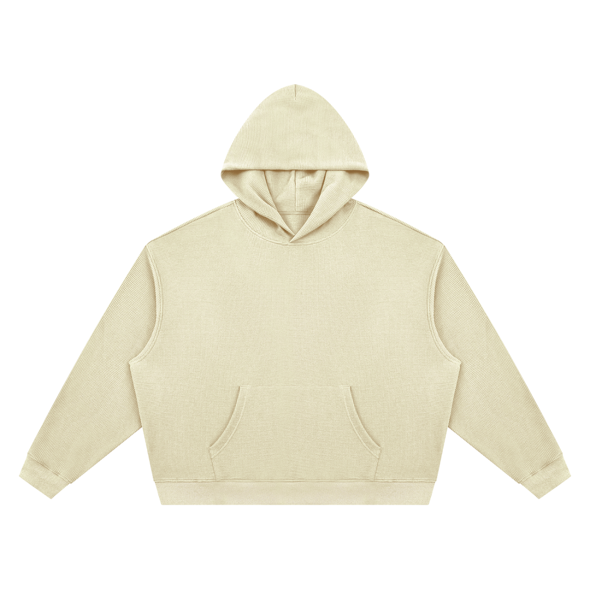 Unisex Waffle Boxy Hoodie in apricot