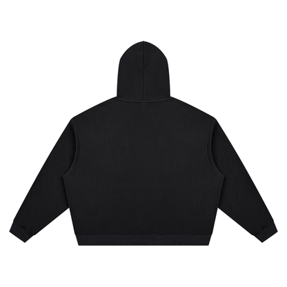 Unisex Waffle Boxy Hoodie in black, alternate angle