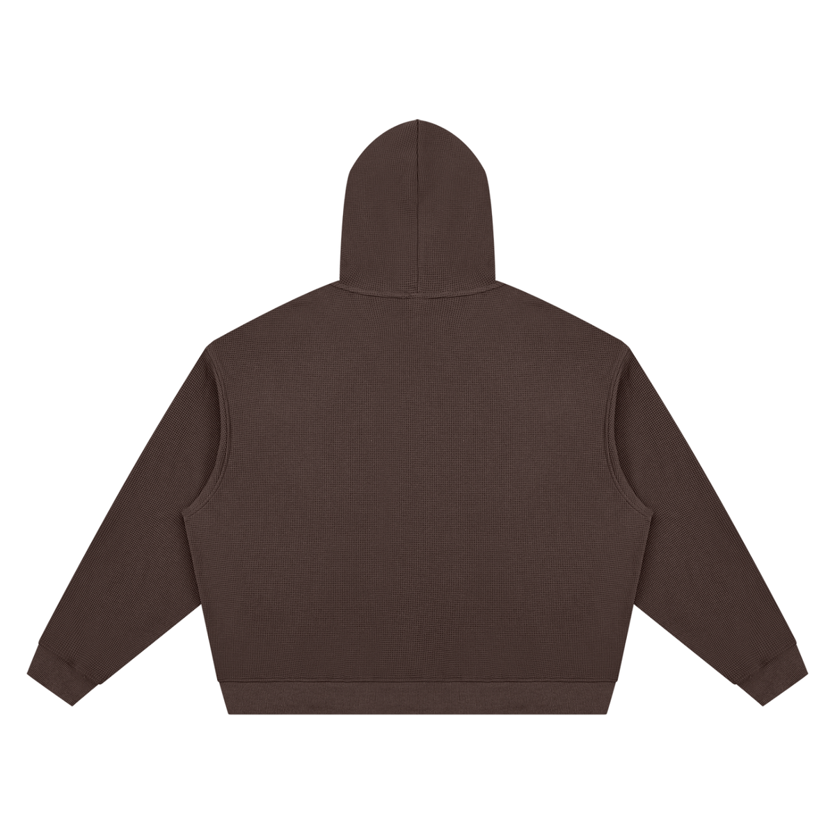 Unisex Waffle Boxy Hoodie in coffee, alternate angle