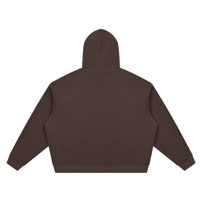 Unisex Waffle Boxy Hoodie in coffee, alternate angle