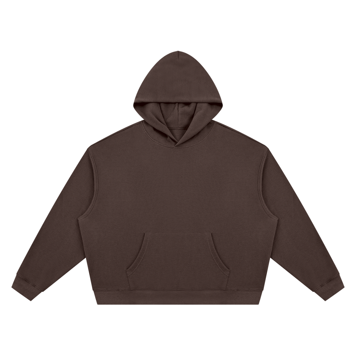 Unisex Waffle Boxy Hoodie in coffee