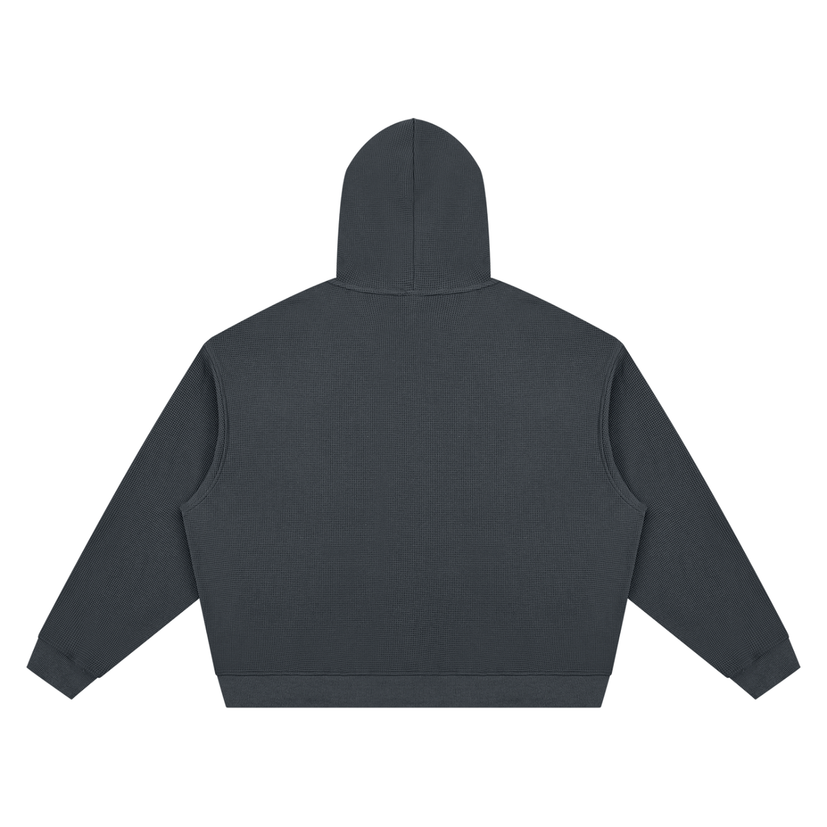Unisex Waffle Boxy Hoodie in dark gray, alternate angle