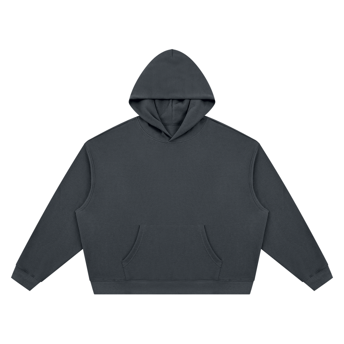 Unisex Waffle Boxy Hoodie in dark gray
