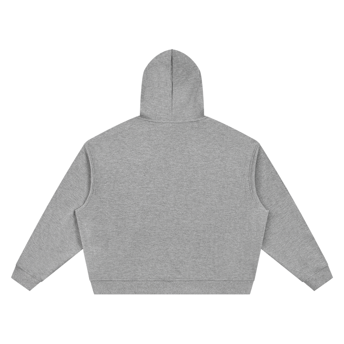 Unisex Waffle Boxy Hoodie in flower gray, alternate angle