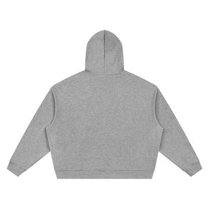 Unisex Waffle Boxy Hoodie in flower gray, alternate angle