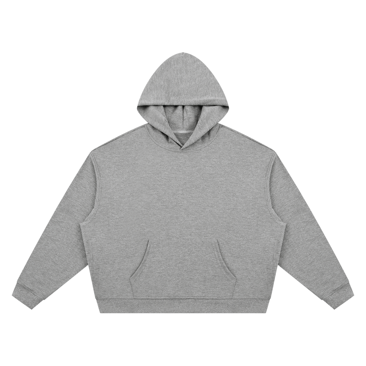 Unisex Waffle Boxy Hoodie in flower gray