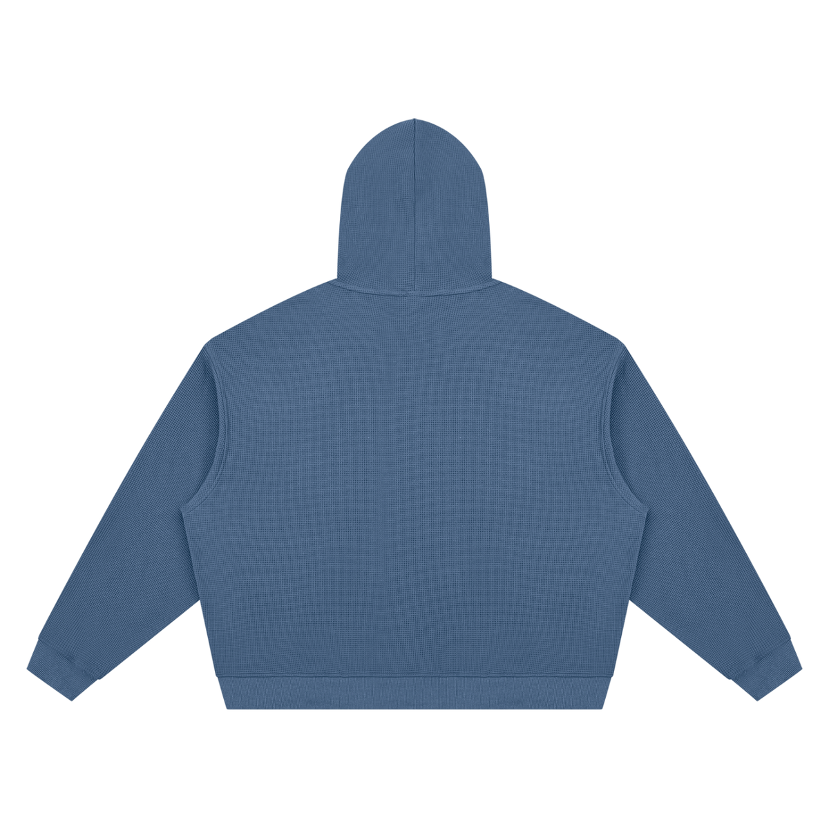 Unisex Waffle Boxy Hoodie in jeans blue, alternate angle