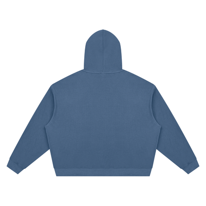 Unisex Waffle Boxy Hoodie in jeans blue, alternate angle