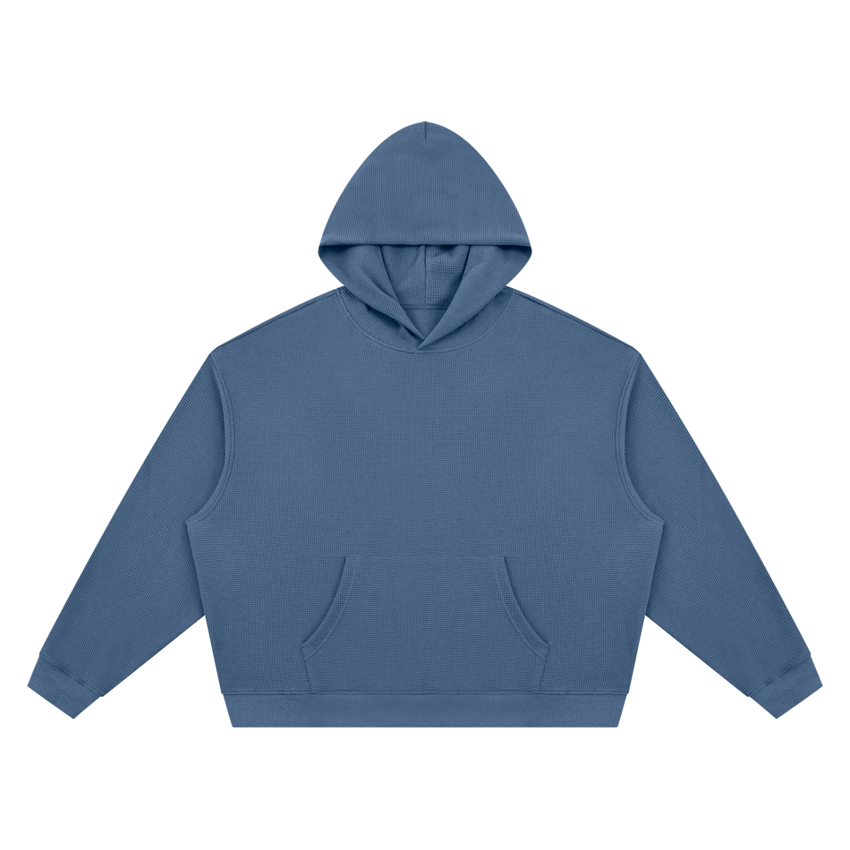 Unisex Waffle Boxy Hoodie in jeans blue