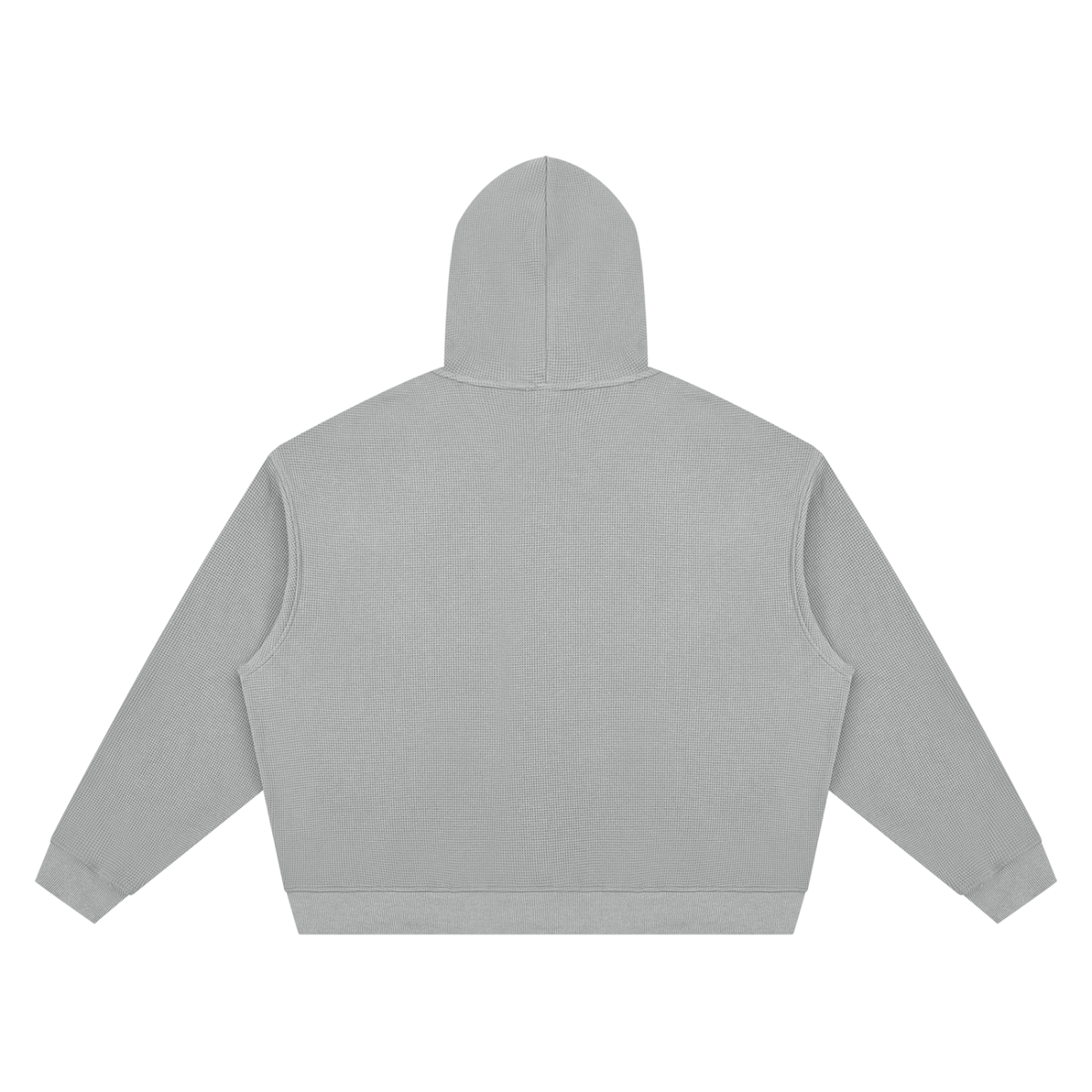 Unisex Waffle Boxy Hoodie in light gray, alternate angle