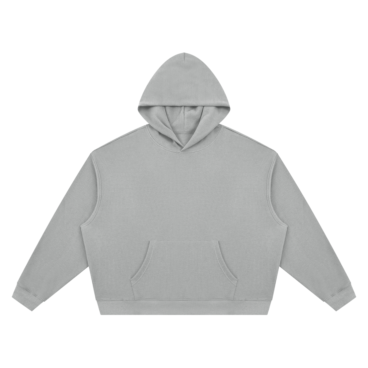 Unisex Waffle Boxy Hoodie in light gray