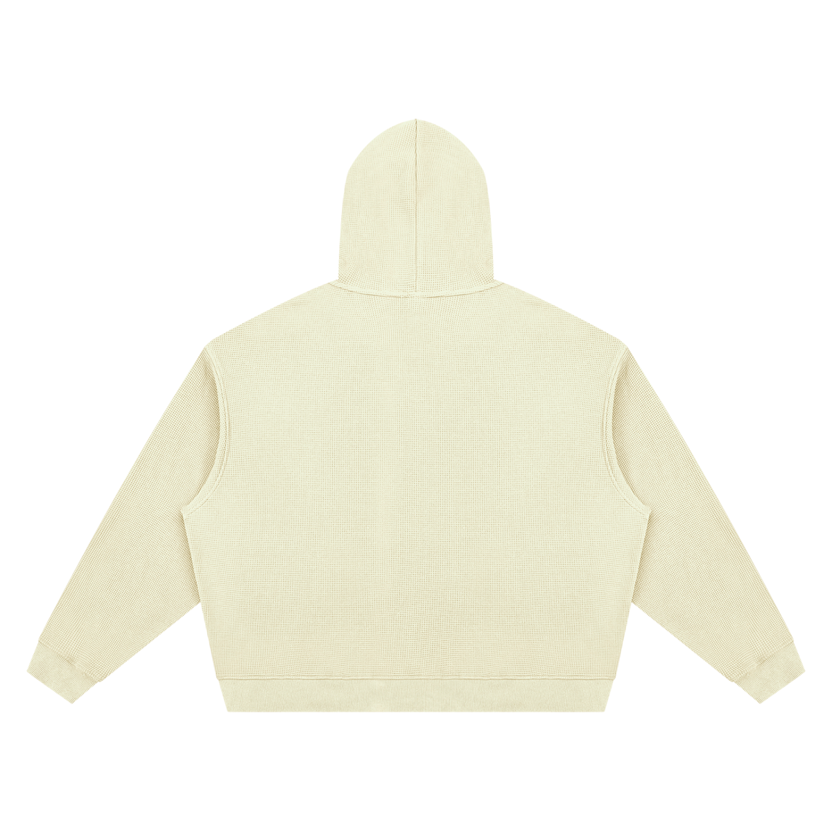 Unisex Waffle Boxy Hoodie in mild apricot, alternate angle