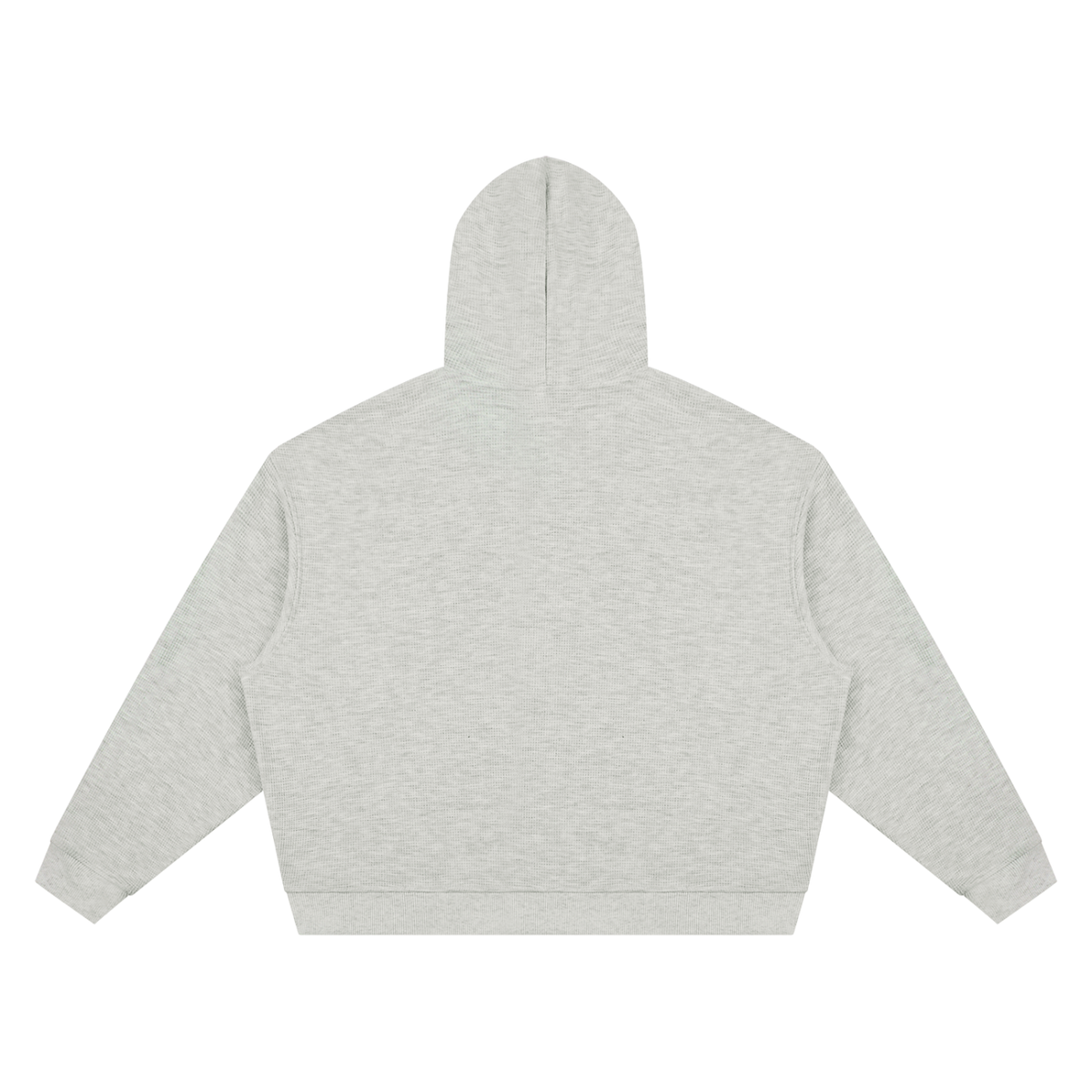 Unisex Waffle Boxy Hoodie in oat gray, alternate angle