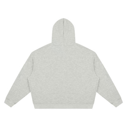 Unisex Waffle Boxy Hoodie in oat gray, alternate angle