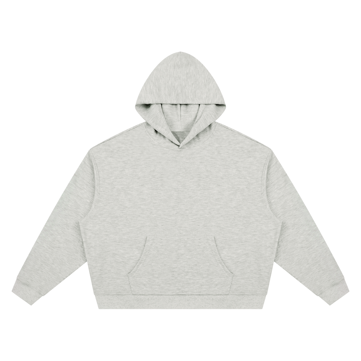Unisex Waffle Boxy Hoodie in oat gray