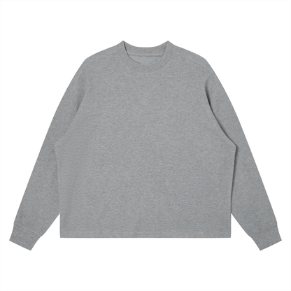 Unisex Waffle Boxy Long Sleeve T-Shirt in flower gray