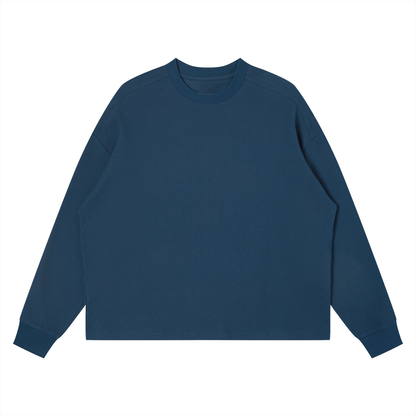 Unisex Waffle Boxy Long Sleeve T-Shirt in haze blue
