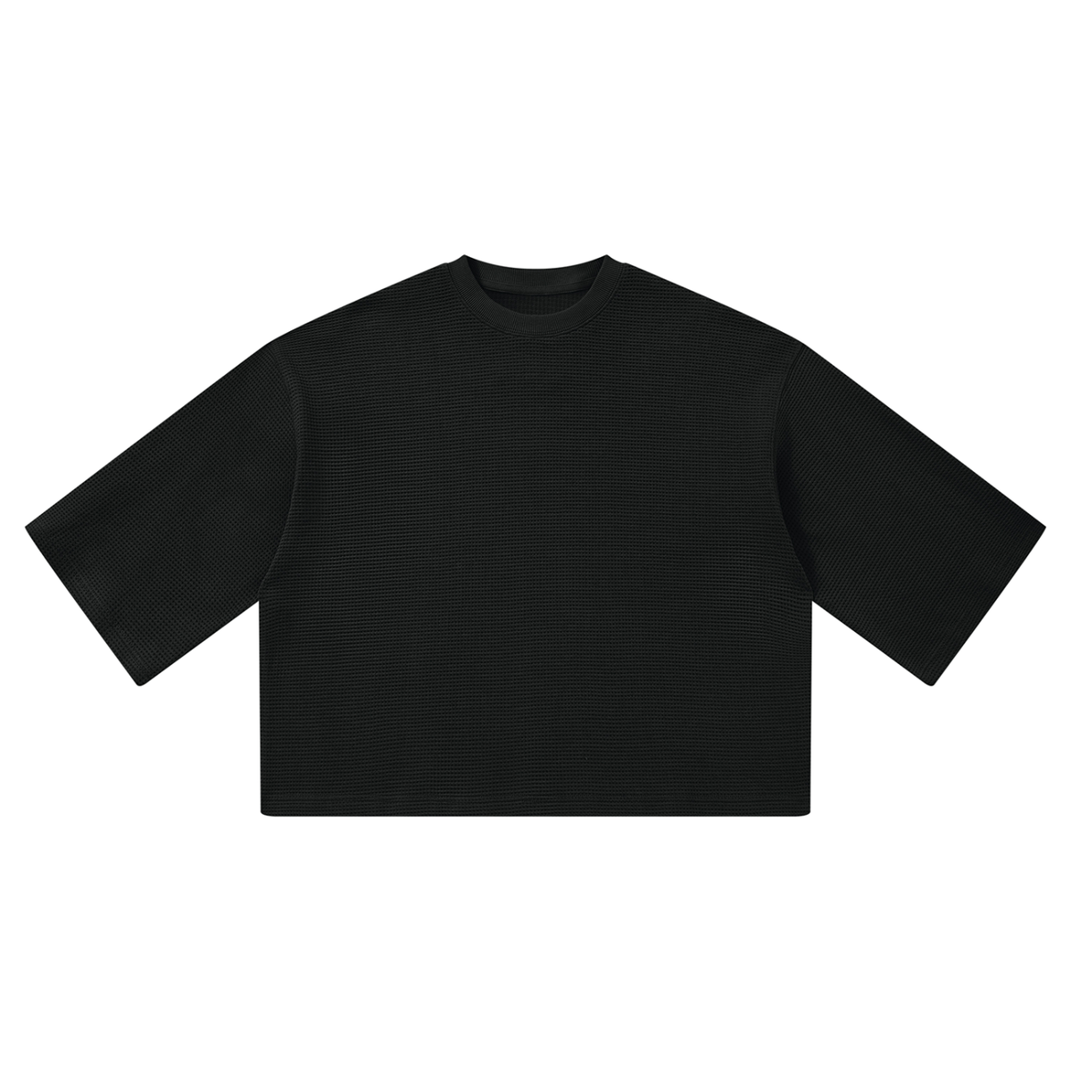 Unisex Waffle Boxy T-Shirt in black