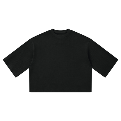 Unisex Waffle Boxy T-Shirt in black