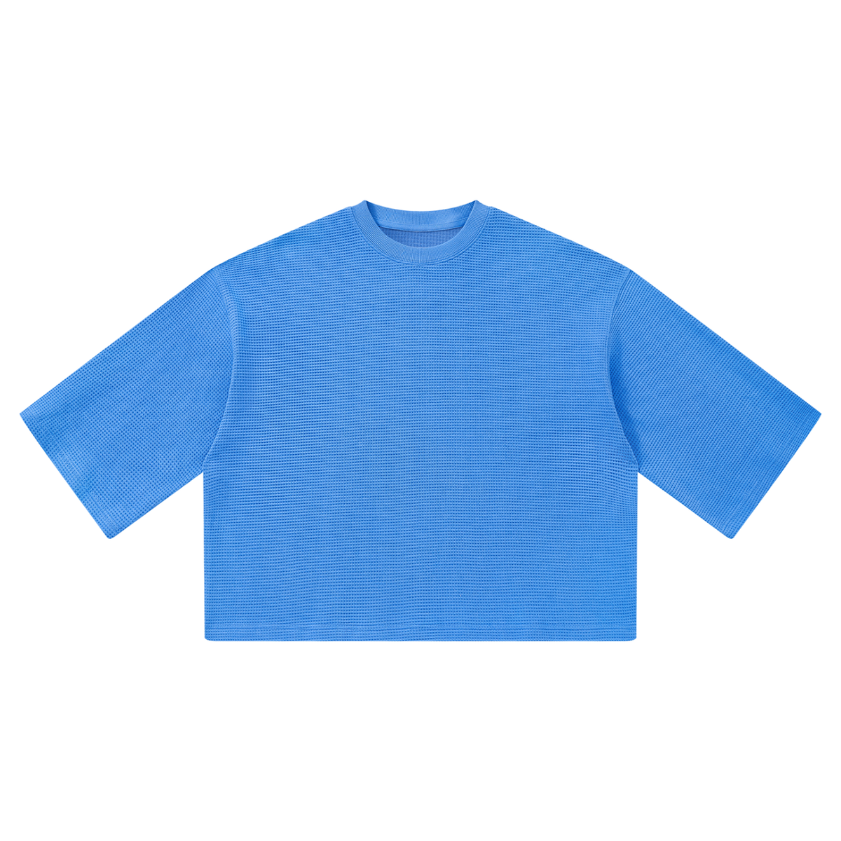 Unisex Waffle Boxy T-Shirt in colourful blue