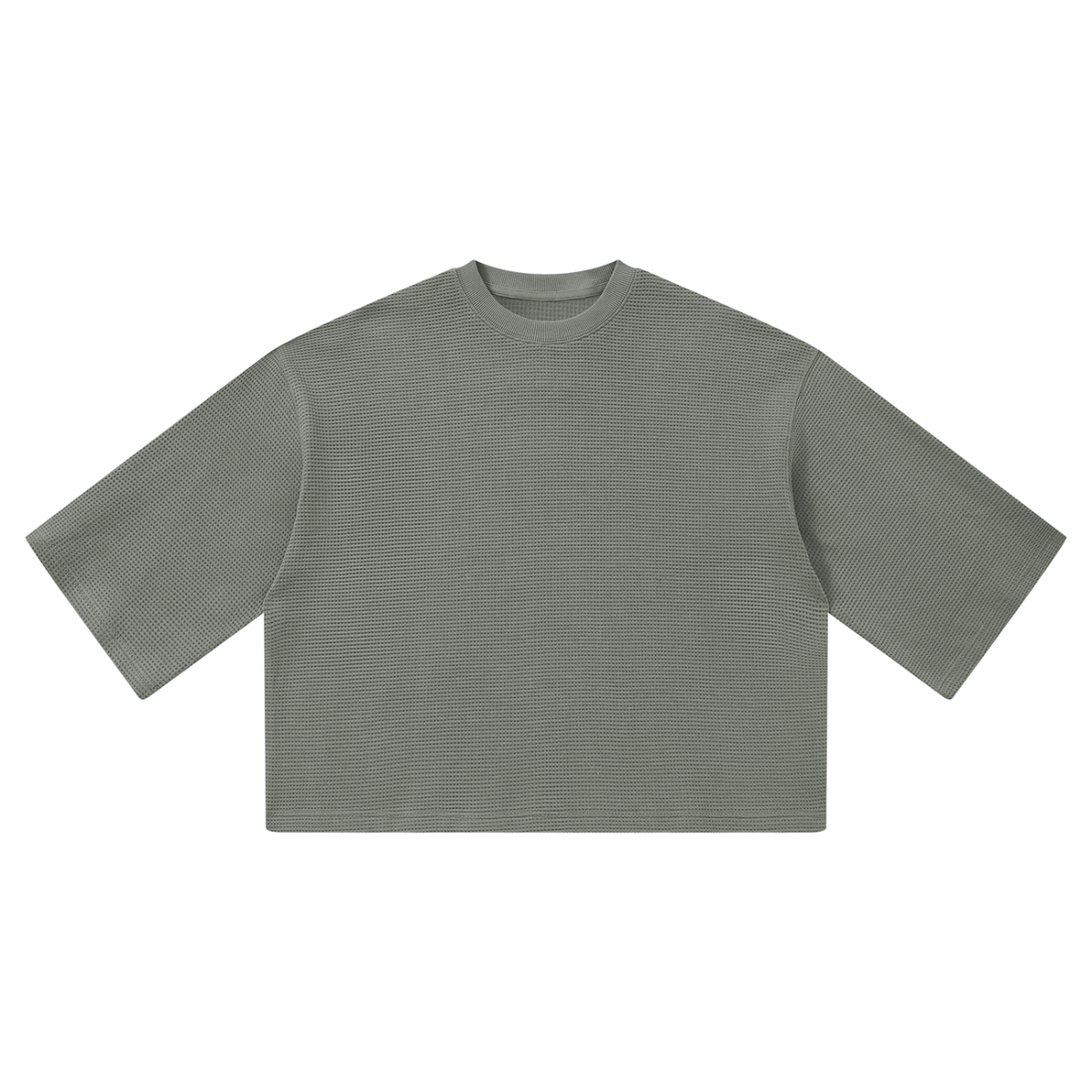 Unisex Waffle Boxy T-Shirt in gray