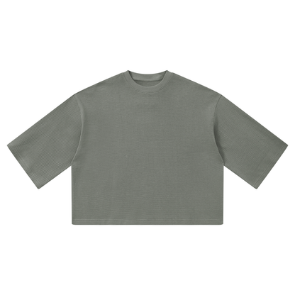 Unisex Waffle Boxy T-Shirt in gray