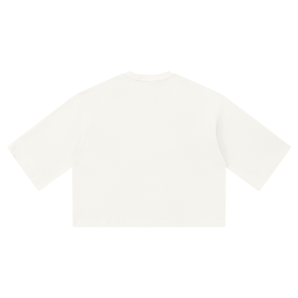 Unisex Waffle Boxy T-Shirt in white, alternate angle