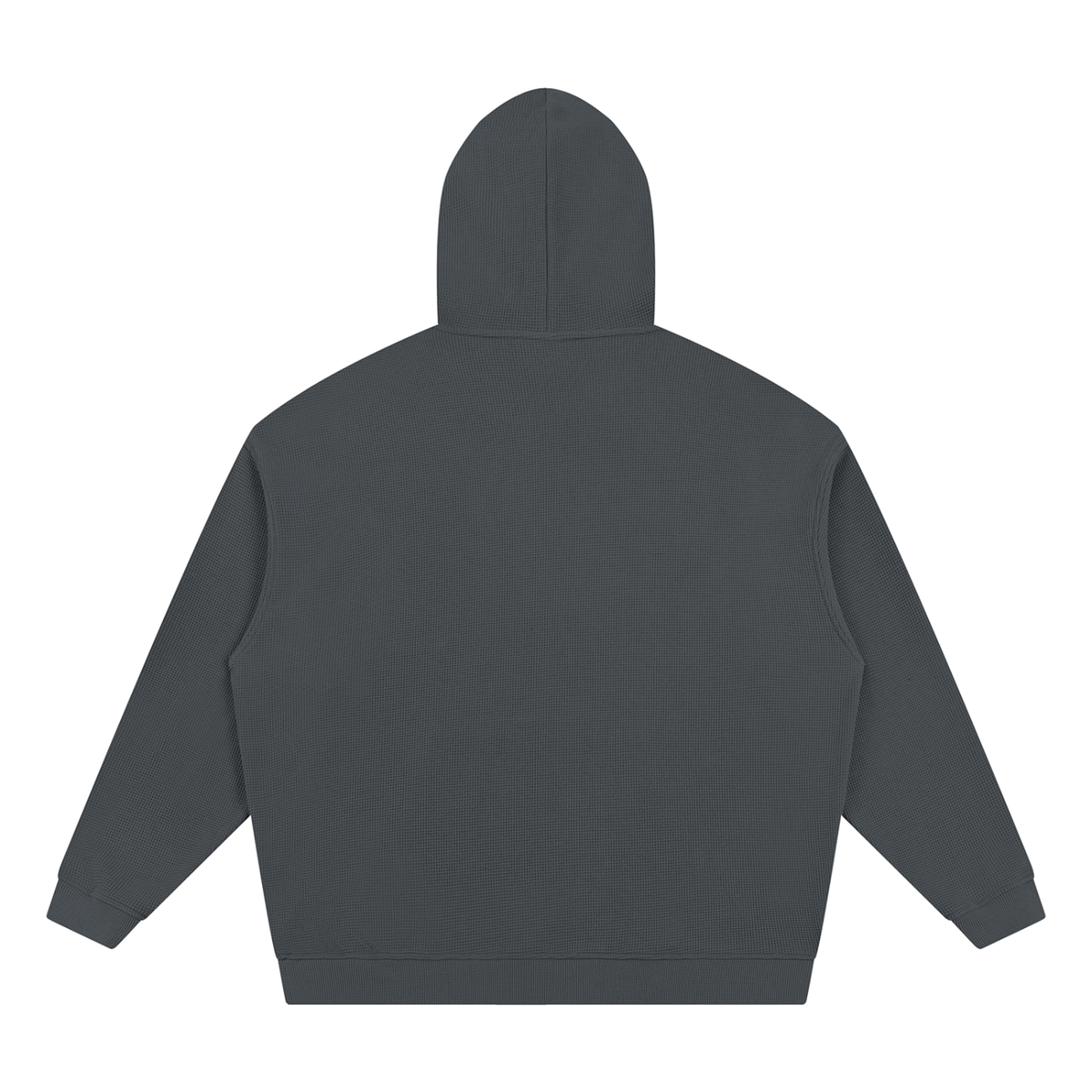 Unisex Waffle Hoodie in dark gray, alternate angle