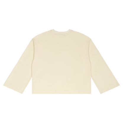 Unisex Waffle Raw Edge Long Sleeve T-Shirt in apricot, alternate angle