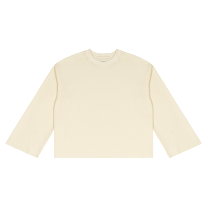 Unisex Waffle Raw Edge Long Sleeve T-Shirt in apricot