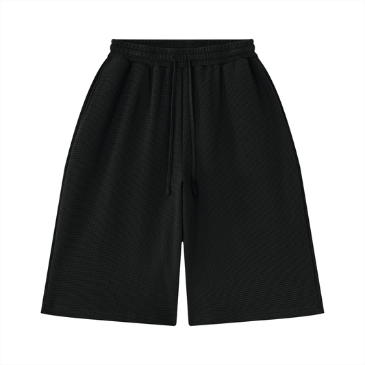 Unisex Waffle Shorts in black