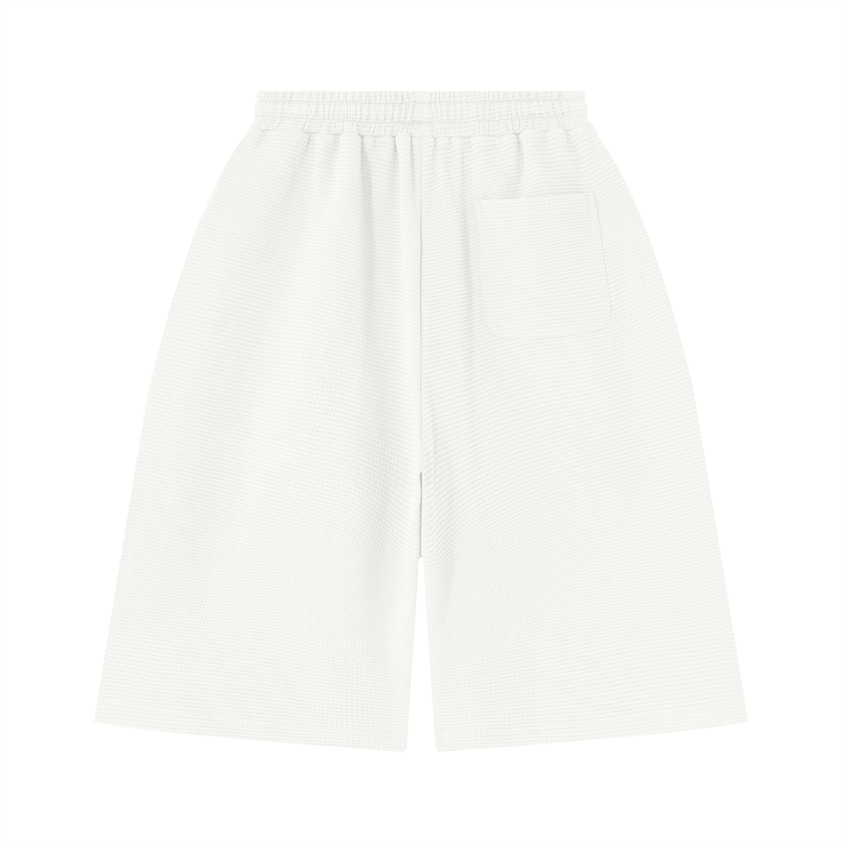 Unisex Waffle Shorts in white, alternate angle