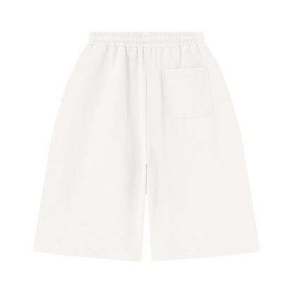 Unisex Waffle Shorts in white, alternate angle