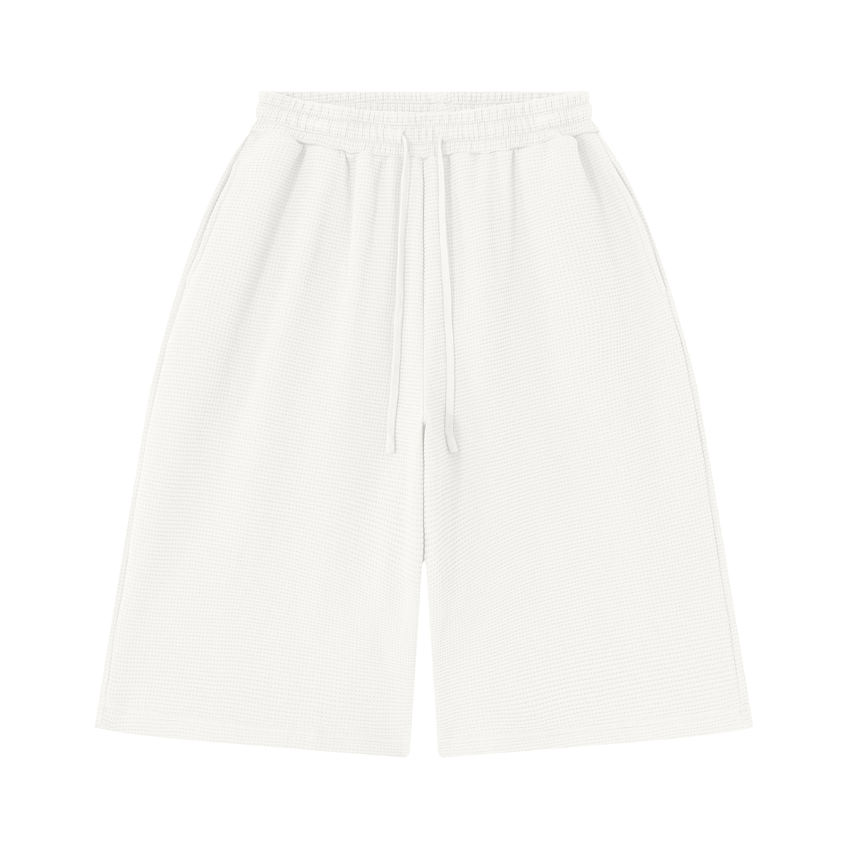 Unisex Waffle Shorts in white