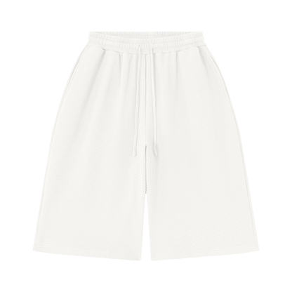 Unisex Waffle Shorts in white