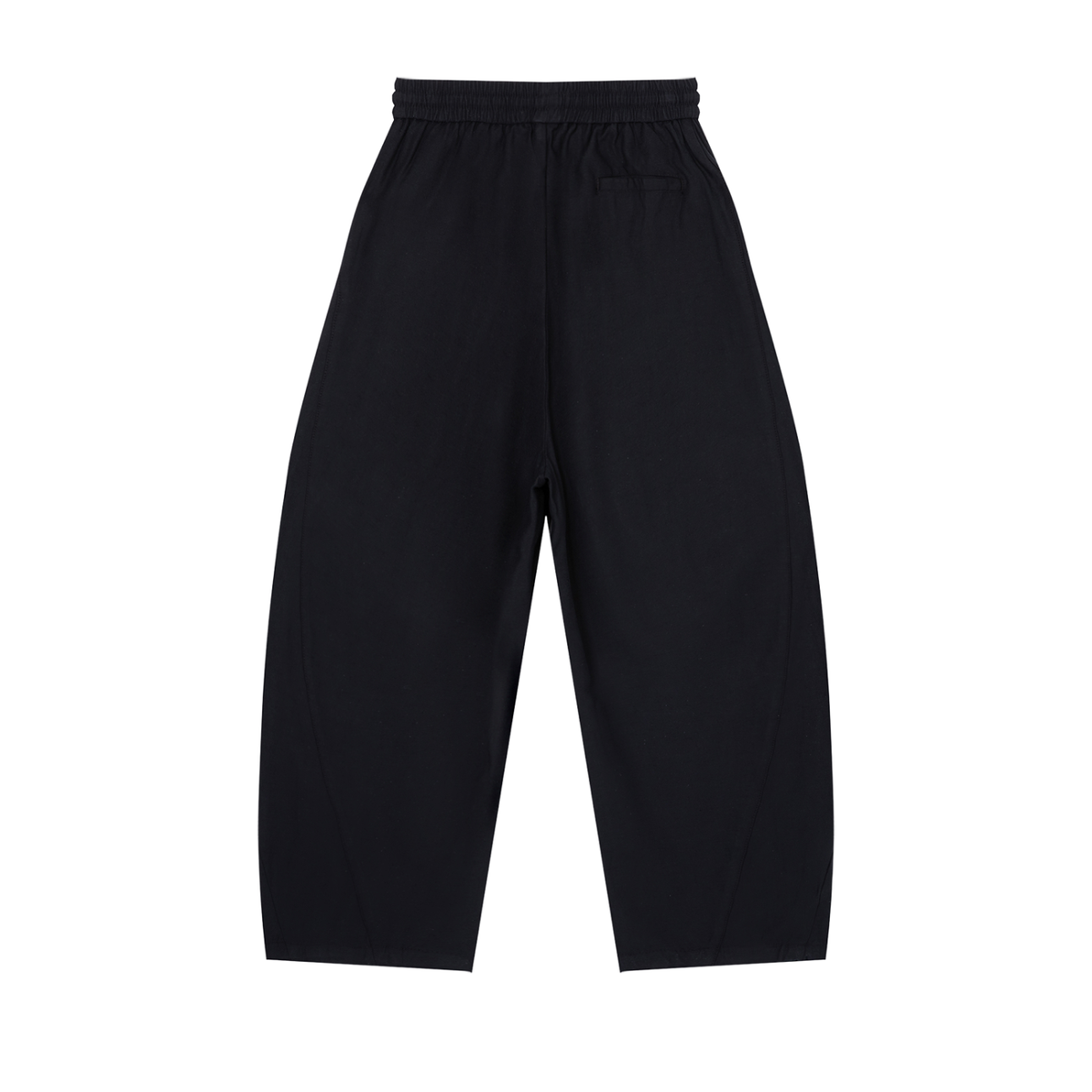 Unisex Wide Leg Drawstring Pants in black, alternate angle
