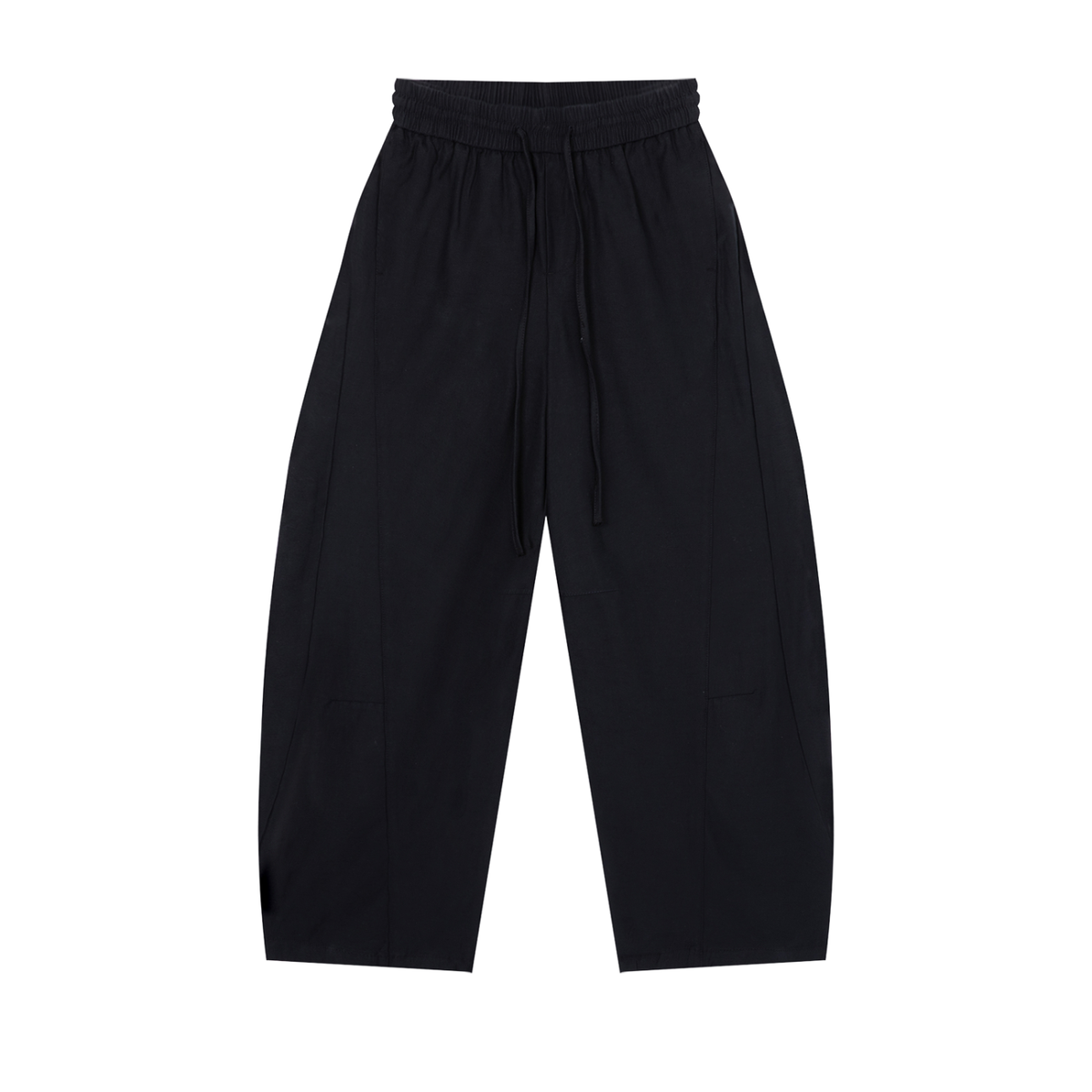 Unisex Wide Leg Drawstring Pants in black