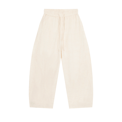 Unisex Wide Leg Drawstring Pants in mild apricot