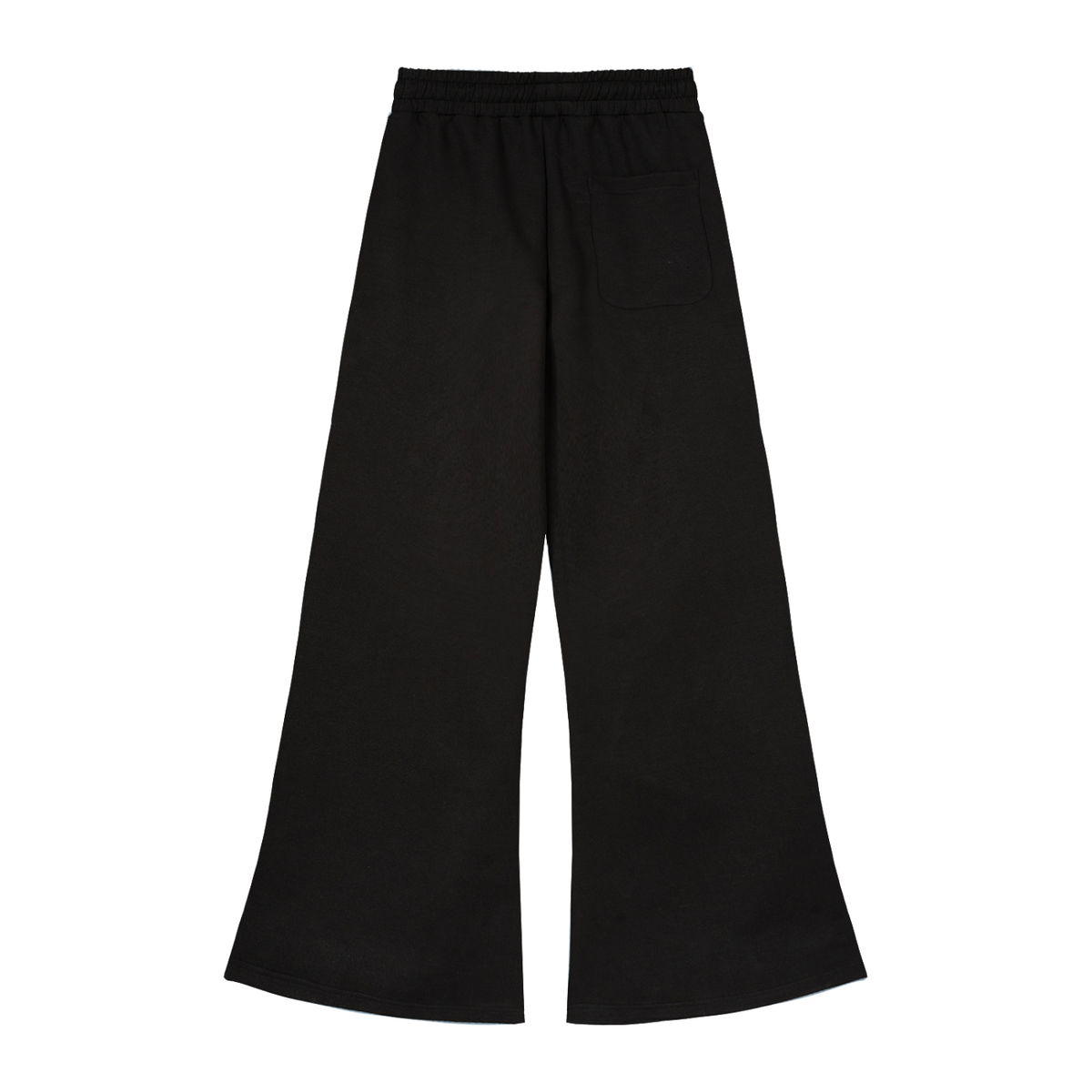 Unisex Wide Leg Drawstring Sweatpants in black, alternate angle