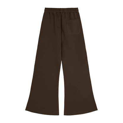 Unisex Wide Leg Drawstring Sweatpants in brown, alternate angle